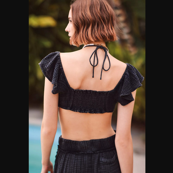 Anthropologie Cinched Black Top - New - Medium - Picture 2 of 5